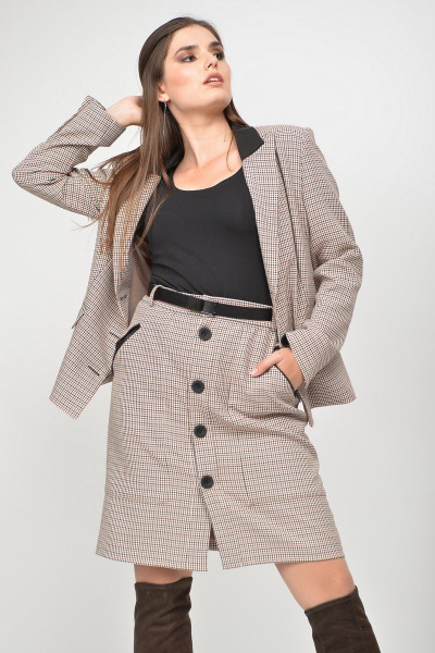 Жакет, юбка MALI 770 клетка - фото 3