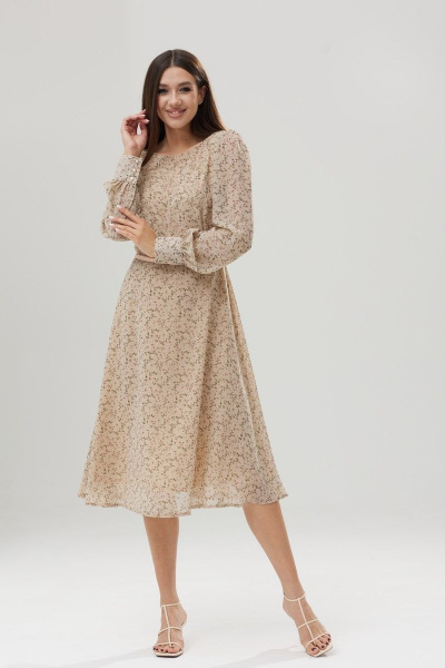 Платье из шифона с полусолнцем и декоративными вытачками Ларс Стиль 811 - фото 5