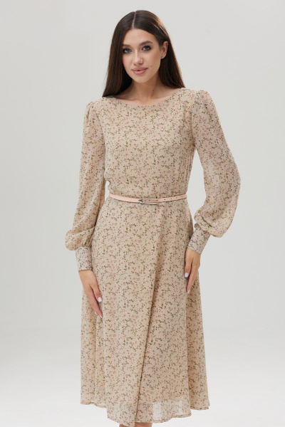 Платье из шифона с полусолнцем и декоративными вытачками Ларс Стиль 811 - фото 1