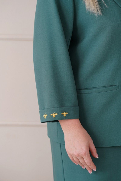 Блуза, жакет, юбка Alani Collection 1935 олива - фото 7