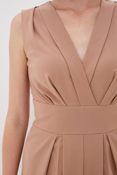 Комбинезон бежевый классика палаццо для торжественных мероприятий Patriciа 02-5548 бежевый - фото 4