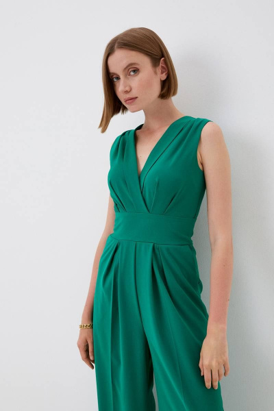 Комбинезон зеленый палаццо эффектный для особых событий Patriciа 02-5548 зеленый - фото 2
