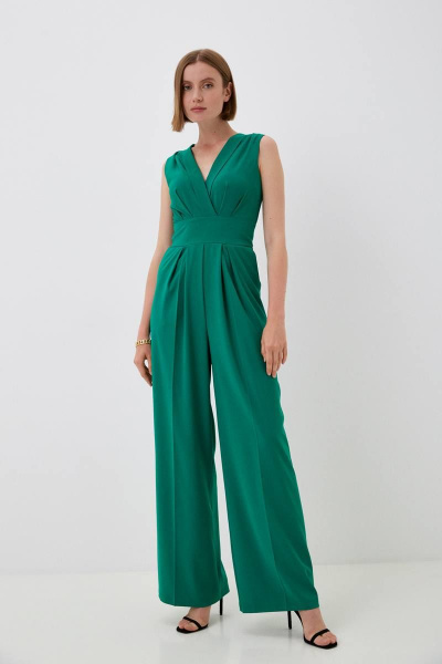 Комбинезон зеленый палаццо эффектный для особых событий Patriciа 02-5548 зеленый - фото 1