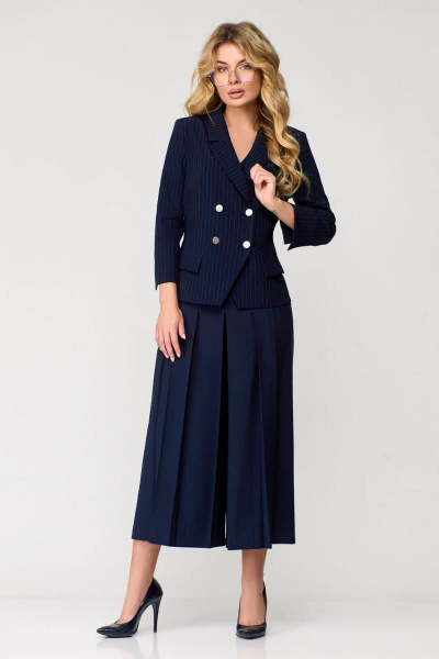 Брюки, жакет Милора-стиль 1128 синий - фото 2