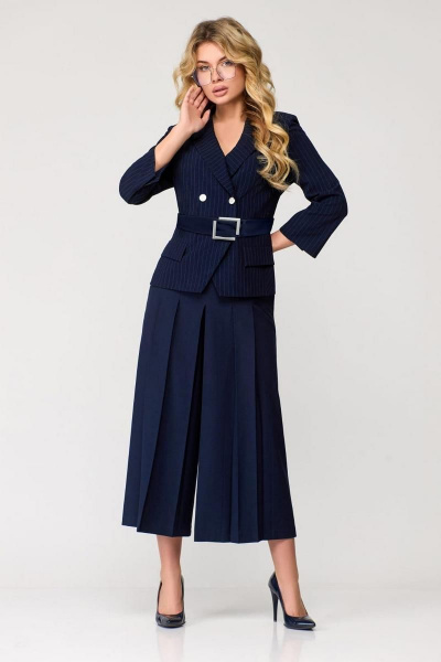 Брюки, жакет Милора-стиль 1128 синий - фото 1