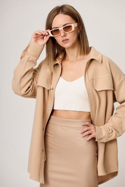 Мини-юбка из эко-кожи с молнией Mixan 6001А - фото 3