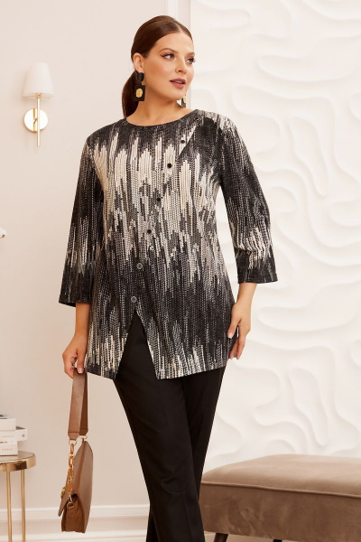 Демисезонный брючный костюм из костюмной ткани и трикотажа Lissana 4757 - фото 3