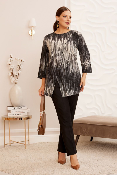 Демисезонный брючный костюм из костюмной ткани и трикотажа Lissana 4757 - фото 1