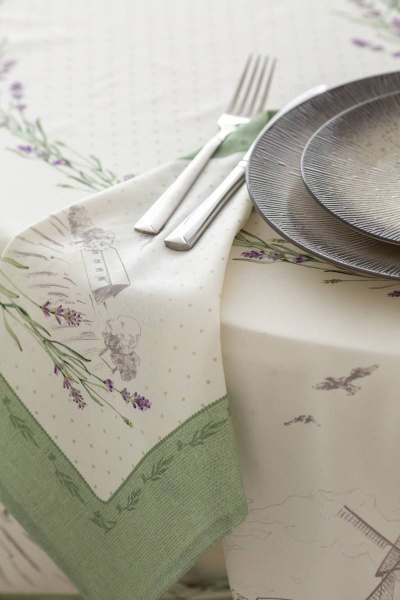 Круглая лавандовая скатерть в стиле прованс Listelle 511903 - фото 5