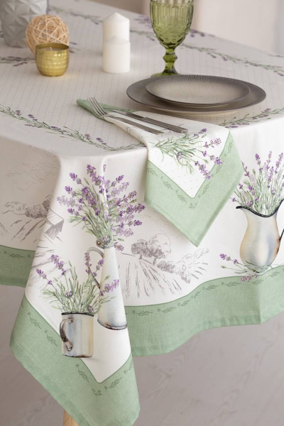 Лавандовая скатерть в колоритном дизайне для дома Listelle 511901 - фото 8