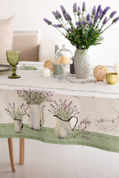 Лавандовая скатерть в колоритном дизайне для дома Listelle 511901 - фото 5