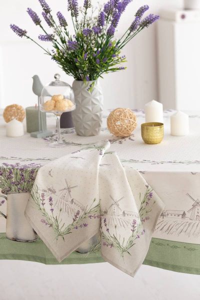 Лаванда коллекционная вязаная скатерть с ярким принтом Listelle 511902 - фото 8