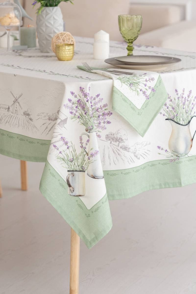Лаванда коллекционная вязаная скатерть с ярким принтом Listelle 511902 - фото 4