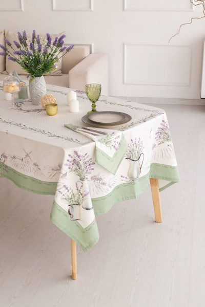 Лаванда коллекционная вязаная скатерть с ярким принтом Listelle 511902 - фото 1