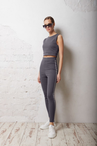 Демисезонные трикотажные леггинсы для повседневной носки DAVYDOV 6221 серый - фото 1