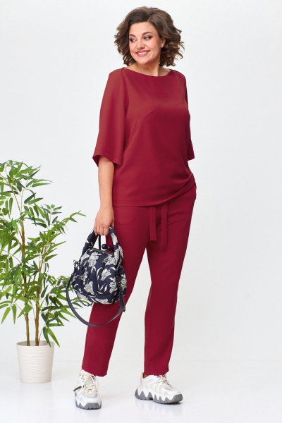 Блуза, брюки Anastasia 807 вишневый - фото 1