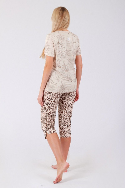 Капри и майка из вискозы в домашнем стиле Belarusachka РС4108 азалия - фото 2