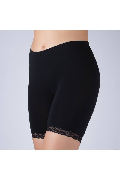 Панталоны из хлопка с кружевной вставкой Verally 169-1 черный - фото 3