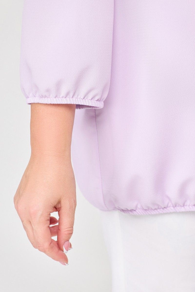 Блузка из текстиля в фиолетовых оттенках с встречными складками Swallow 673.1 - фото 14