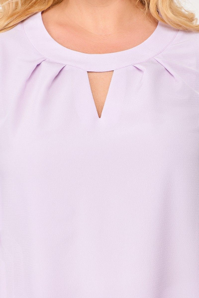 Блузка из текстиля в фиолетовых оттенках с встречными складками Swallow 673.1 - фото 13