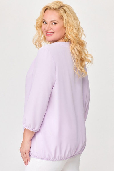 Блузка из текстиля в фиолетовых оттенках с встречными складками Swallow 673.1 - фото 10