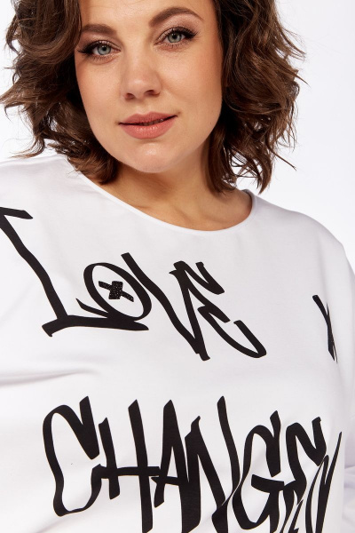 Джемпер с принтом и юбка макси из костюмной ткани Michel chic 1348 белый,черный - фото 4