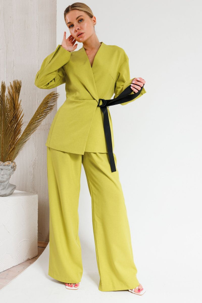 Комплект брюки и жакет палаццо из текстиля Ambera Style 2031 горчица - фото 5