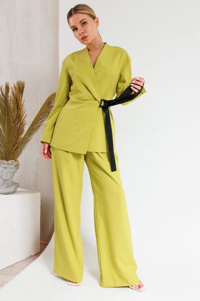 Комплект брюки и жакет палаццо из текстиля Ambera Style 2031 горчица - фото 4