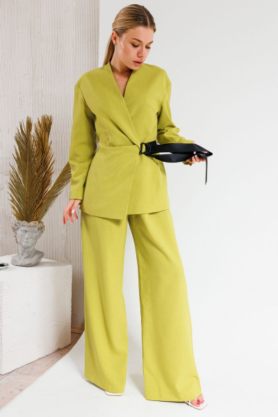 Комплект брюки и жакет палаццо из текстиля Ambera Style 2031 горчица - фото 3