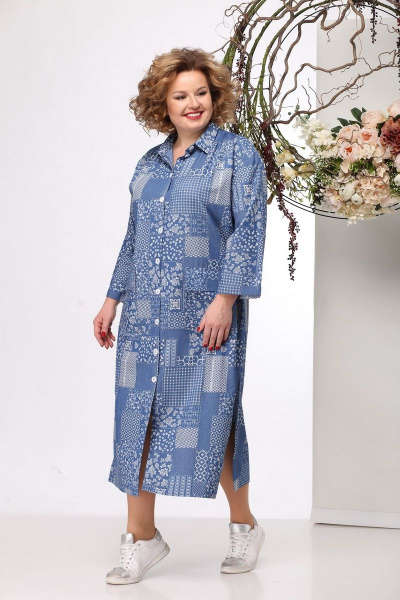 Платье Michel chic 744 голубой - фото 2