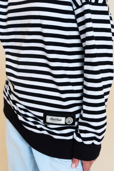 Джемпер женский оверсайз из трикотажа в полоску с длинным рукавом DILIA 0758 - фото 3