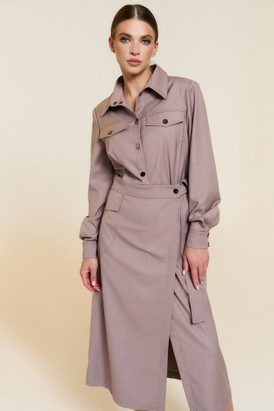 Платье DILIA 0765 бежевый - фото 1