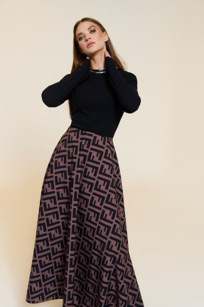 Джемпер из тонкого трикотажа полуприлегающего силуэта с длинным рукавом DILIA 0766 - фото 3