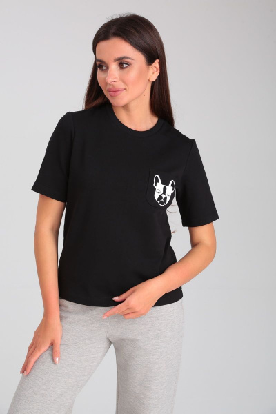 Летний укороченный хлопковый джемпер с карманом HIT 2018 черный - фото 5