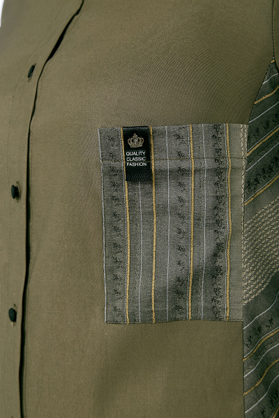 Демисезонная блуза-рубашка из текстиля с накладными карманами Algranda А3936-2-5 - фото 4