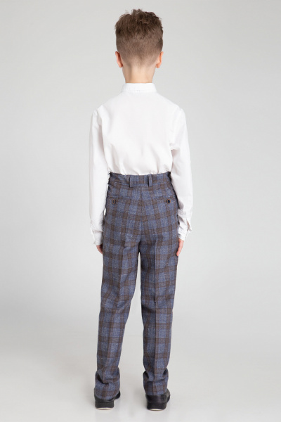 Классические брюки с застежкой на пуговицу и регуляторами Panda Kids 352960-140 Синий - фото 4