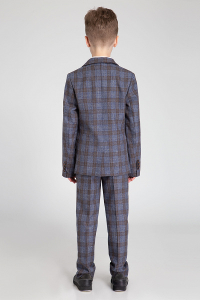 Классический пиджак для мальчика с отложным воротником Panda Kids 353030-134 Синий - фото 2