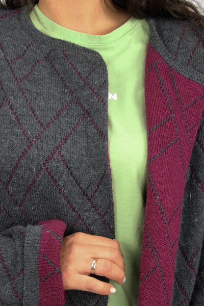 Жакет демисезонный трикотаж шерсть Полесье С2758-18 9С0348-Д43 158,164 т.асфальт - фото 3