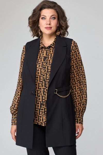 Брюки и жилет бизнес-класс из текстиля ANASTASIA MAK 1115 черный - фото 9