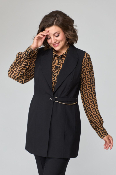 Брюки и жилет бизнес-класс из текстиля ANASTASIA MAK 1115 черный - фото 7