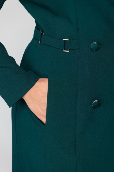 Платье деловое за колено с рельефами ANASTASIA MAK 1121 зелёный - фото 10