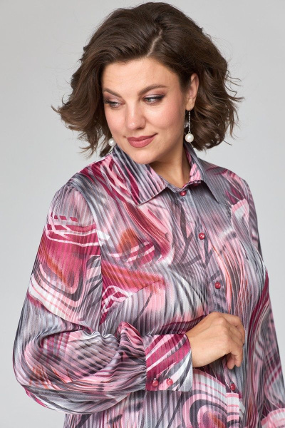 Блуза ANASTASIA MAK 1116 серо-розовый - фото 7