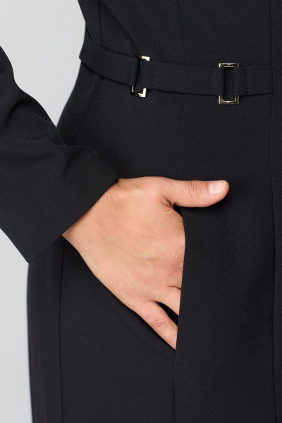 Платье за колено с втачными рукавами ANASTASIA MAK 1121 черный - фото 9