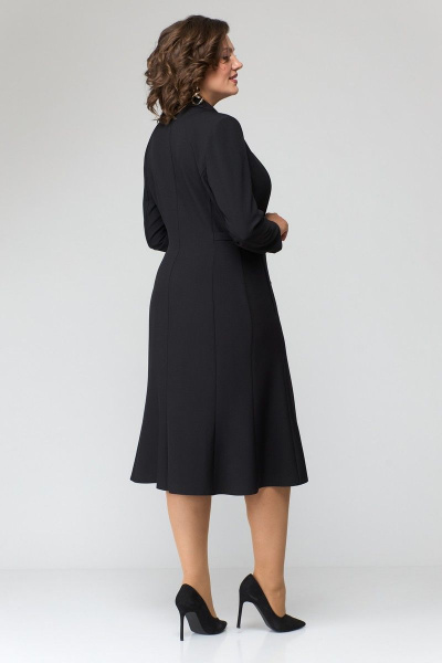 Платье за колено с втачными рукавами ANASTASIA MAK 1121 черный - фото 4
