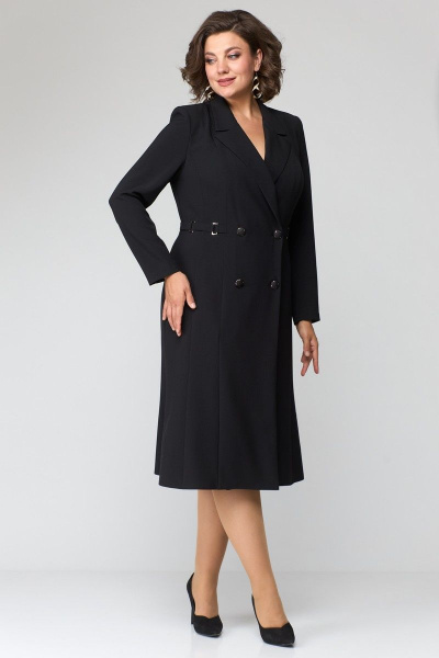 Платье за колено с втачными рукавами ANASTASIA MAK 1121 черный - фото 2