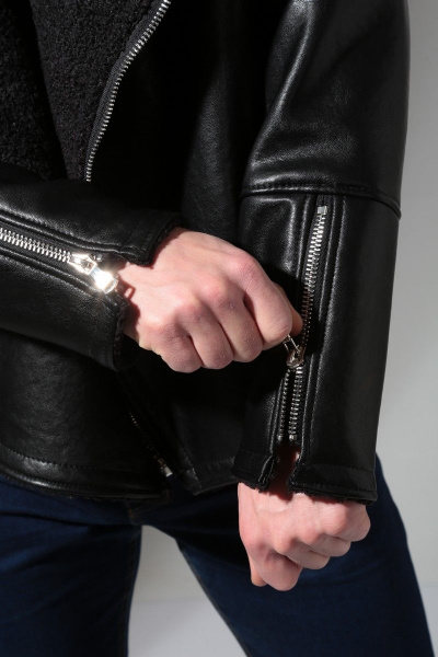 Дубленка мужская короткая из экокожи с карманами Celentano 3014.1 черный - фото 14