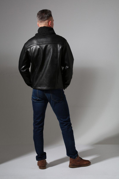 Дубленка мужская короткая из экокожи с карманами Celentano 3014.1 черный - фото 9