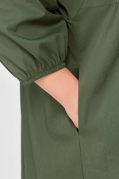 Платье прямого силуэта из хлопка Swallow 675 хаки - фото 17