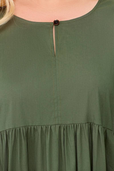 Платье прямого силуэта из хлопка Swallow 675 хаки - фото 15
