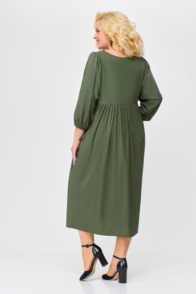 Платье прямого силуэта из хлопка Swallow 675 хаки - фото 7